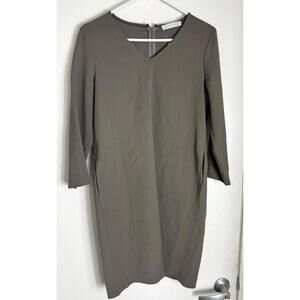 Fabiana Filippi Gray Olive Women's Sheath Jersey Wool Blend Dress Size US XS/S